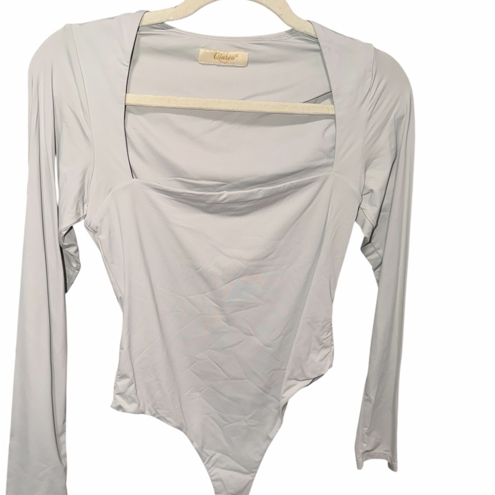 Cecico Light Gray Long Sleeve Bodysuit